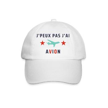 J peux pas j ai avion - Casquette classique - blanc/blanc - Devant