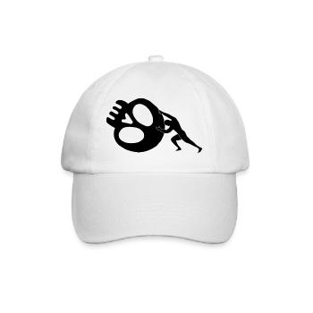 Der Mann, der den Tod abstößt (Schwarz) - Baseballkappe - Weiß/Weiß - Vorne