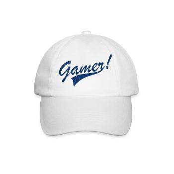 Vintage-Gamer - Baseballkappe - Weiß/Weiß - Vorne