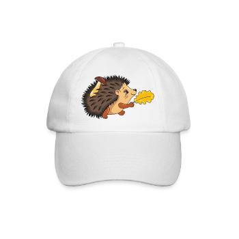 Glücklicher gehender Igel - Baseballkappe - Weiß/Weiß - Vorne