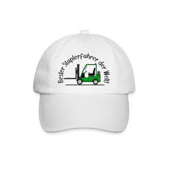 Staplerfahrer grün bester Staplerfahrer der Welt - Baseballkappe - Weiß/Weiß - Vorne