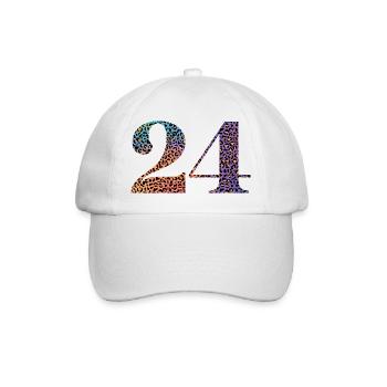 24e anniversaire léopard - Casquette classique - blanc/blanc - Devant