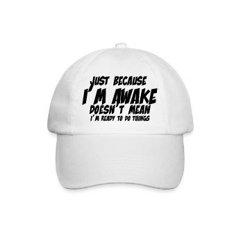 Funny Saying for Lazy People - I Do Anything - Baseball Cap - white/white - Front