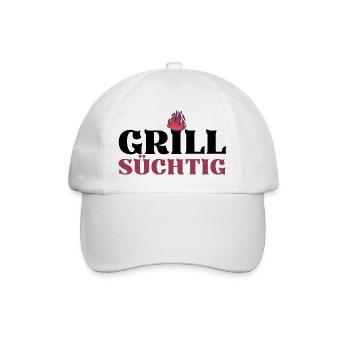GRILLSÜCHTIG (1) - Baseballkappe - Weiß/Weiß - Vorne