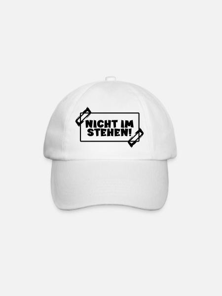 Toilettensprüche - NICHT IM STEHEN - Baseballkappe - Weiß/Weiß