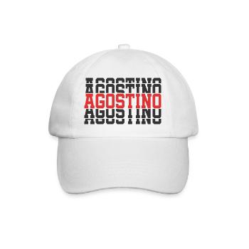 Agostino t-shirt stacked text gift t-shirt - Baseball Cap - white/white - Front