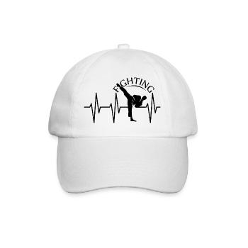 Puls Kick Kampfsport fighter Karate Symbol Dojo - Baseballkappe - Weiß/Weiß - Vorne