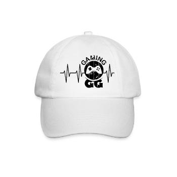 gamer icon icon gaming controller heartbeat gg - Baseball Cap - white/white - Front