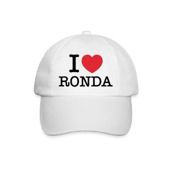 Ich liebe Ronda | Ronda | I Herz Ronda | Spanien - Baseballkappe - Weiß/Weiß - Vorne