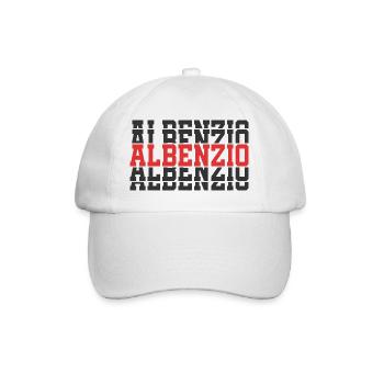 Albenzio t-shirt gift t-shirt stacked text - Baseball Cap - white/white - Front