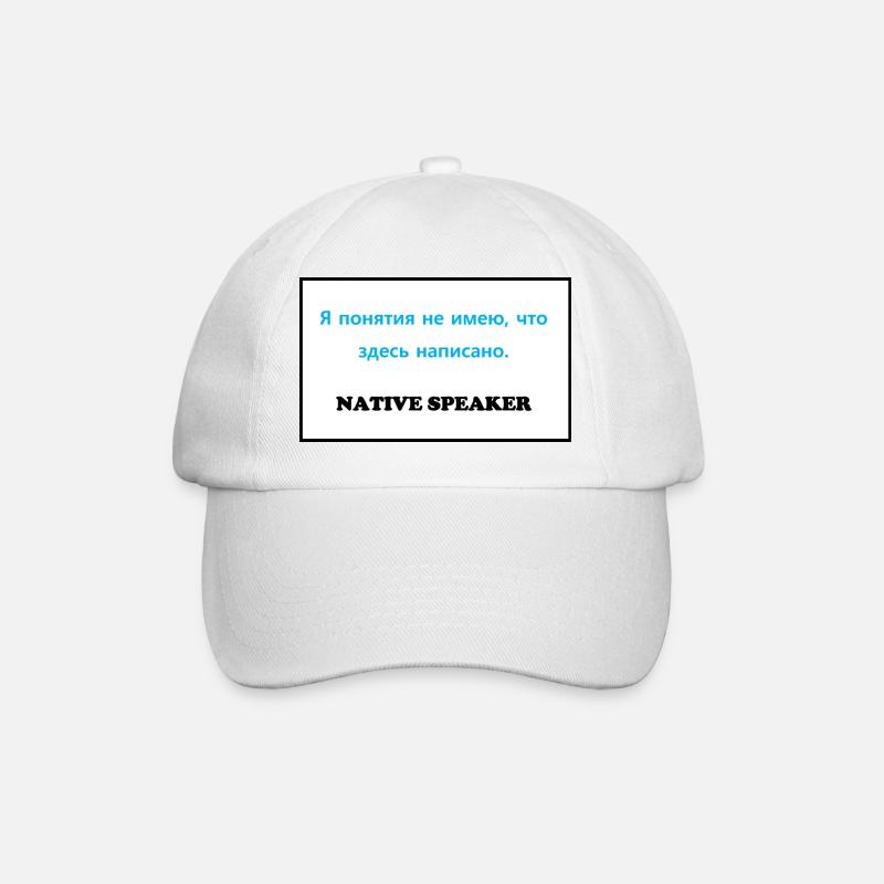 Native Speaker, Russian - Baseball Cap - white/white