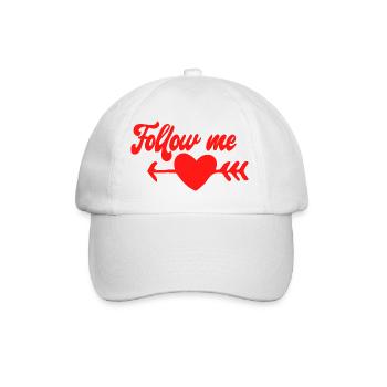 T-shirt élégant en forme de cœur de Cupidon – Pour les femmes amoureuses - Casquette classique - blanc/blanc - Devant