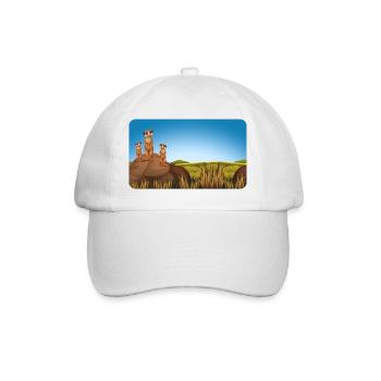 Meerkat Family | Customisable - Baseball Cap - white/white - Front