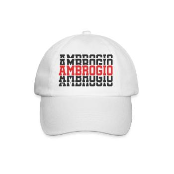 t-shirt Ambrogio gift t-shirt stacked text - Baseball Cap - white/white - Front