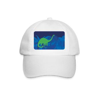 Urwald Dinos Langhals - blau - Baseballkappe - Weiß/Weiß - Vorne