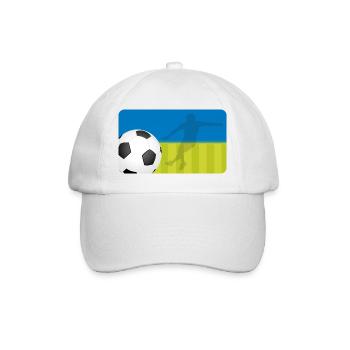 Soccer - Blue Green | Customisable - Baseball Cap - white/white - Front