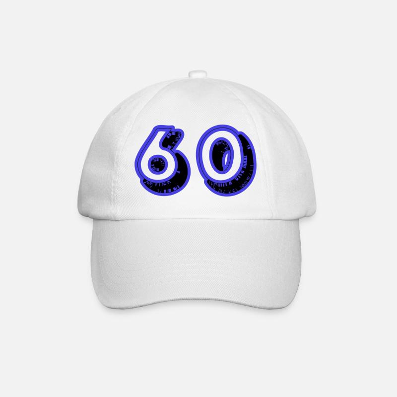 60. 60 ANS. 60e ANNIVERSAIRE. ANNIVERSAIRE 60 ANS. - Casquette classique - blanc/blanc