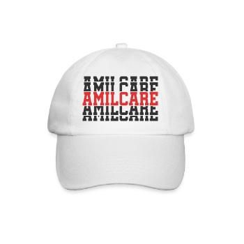 t-shirt Amilcare t-shirt gift stacked text - Baseball Cap - white/white - Front