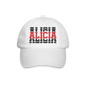 t-shirt Alicia t-shirt gift idea stacked text - Baseball Cap - white/white - Front