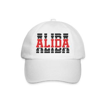 Alida T-Shirt T-Shirt Geschenkidee gestapelter Text - Baseballkappe - Weiß/Weiß - Vorne