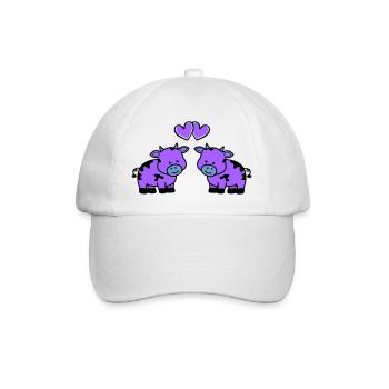vaches amoureuses - Casquette classique - blanc/blanc - Devant