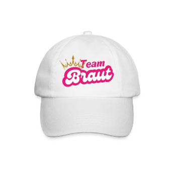 Team Braut Pink Crown Design - Baseballkappe - Weiß/Weiß - Vorne