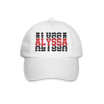 t-shirt Alyssa t-shirt idée cadeau texte empilé - Casquette classique - blanc/blanc - Devant