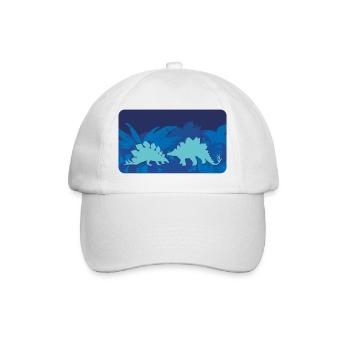 Dinos de la forêt vierge Stégosaure | Personnalisable - Casquette classique - blanc/blanc - Devant