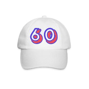 60. 60 ANS. 60e ANNIVERSAIRE. ANNIVERSAIRE 60 ANS. - Casquette classique - blanc/blanc - Devant