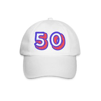 50. 50 YEARS. 50th ANNIVERSARY. 50TH ANNIVERSARY. - Baseball Cap - white/white - Front