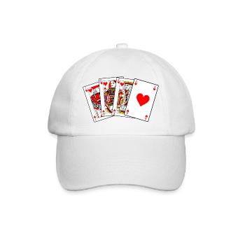 Valet Dame Roi As - Casquette classique - blanc/blanc - Devant