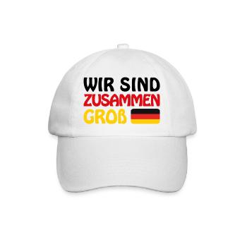 Deutschland 2024 - Wir sind zusammen Groß - Europa - Baseballkappe - Weiß/Weiß - Vorne