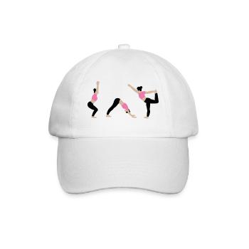 Power yoga in the gym pink - Baseball Cap - white/white - Front