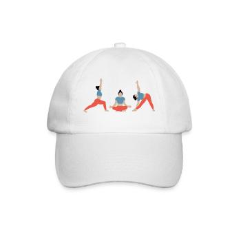 Power yoga dans la salle de sport bleu orange - Casquette classique - blanc/blanc - Devant