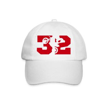 Moto 32 biker - Baseball Cap - white/white - Front