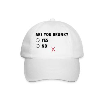 Are You Drunk? Yes No - Baseballkappe - Weiß/Weiß - Vorne