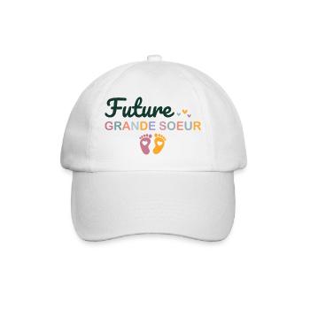 Kind Kind Zukunft Große Schwester - Baseballkappe - Weiß/Weiß - Vorne