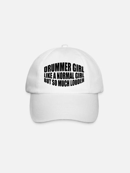 DrummerGirl Like A Normal Girl But So Much Louder4 - Baseballkappe - Weiß/Weiß