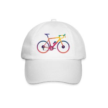 Vibrant Multicolour Cycling Design - Baseball Cap - white/white - Front
