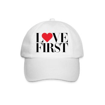 love first - Baseballkappe - Weiß/Weiß - Vorne