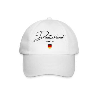 Flagge Deutschlands, deutscher Stolz - Baseballkappe - Weiß/Weiß - Vorne
