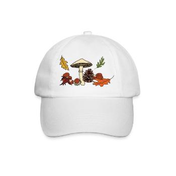 Feuilles de champignon d’automne Châtaignier - Casquette classique - blanc/blanc - Devant