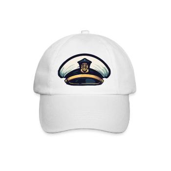 Captain Matrose Mütze - Baseballkappe - Weiß/Weiß - Vorne