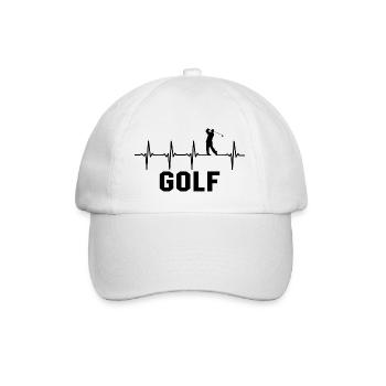 Golf Herzchlag Golfen Golfer - Baseballkappe - Weiß/Weiß - Vorne