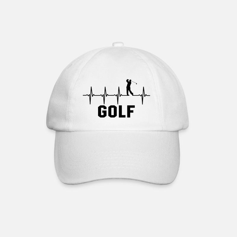 Golf Herzchlag Golfen Golfer - Baseballkappe - Weiß/Weiß