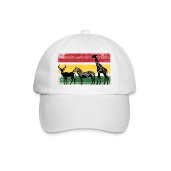 Silhouettes de la savane aux couleurs rastafaries - Casquette classique - blanc/blanc - Devant