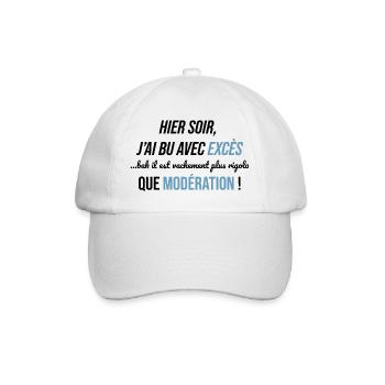 cadeau homme femme humour drole alcool soiree fete - Casquette classique - blanc/blanc - Devant