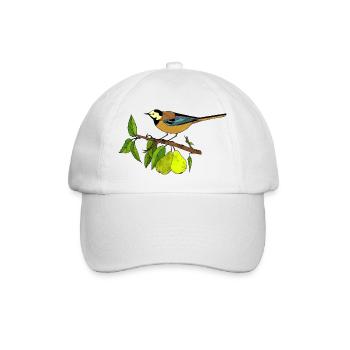 Bunter Vogel - Baseballkappe - Weiß/Weiß - Vorne