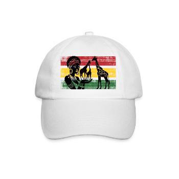 African giraffes in the panorama - Baseball Cap - white/white - Front