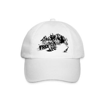 Motorrad frei Berge Dolomiten Biker Symbol Logo - Baseballkappe - Weiß/Weiß - Vorne